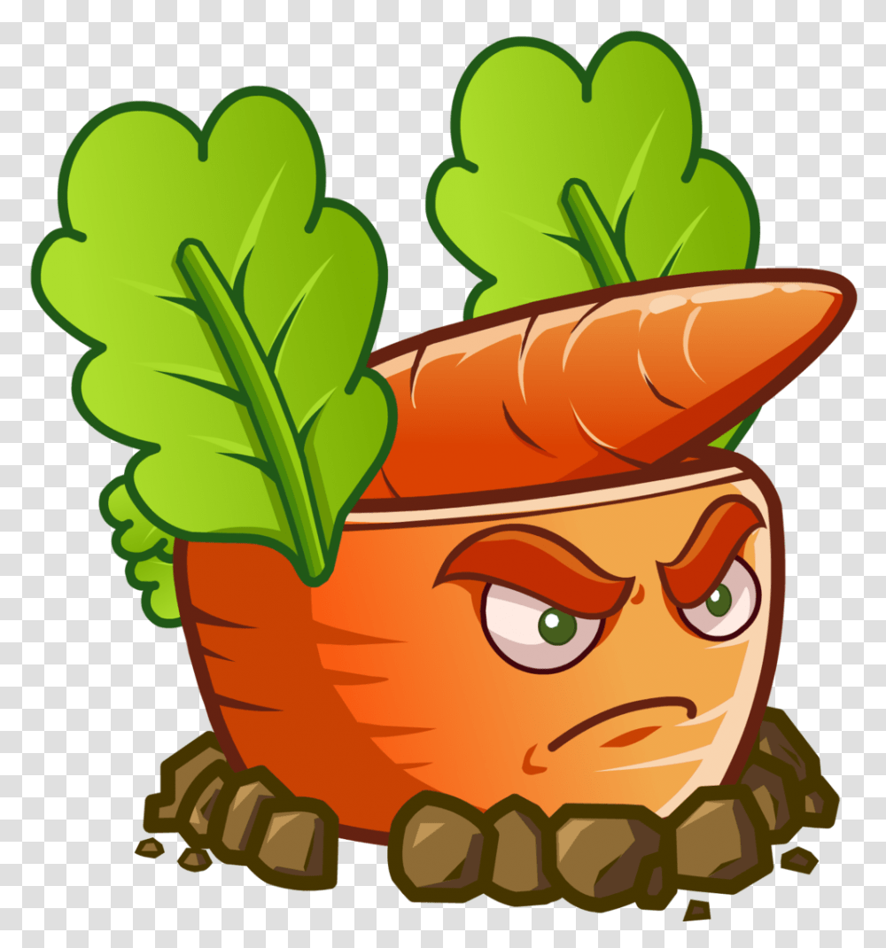 Carrot Rocket Launcher Character Plants Vs Zombies, Produce, Food, Vegetable, Seed Transparent Png