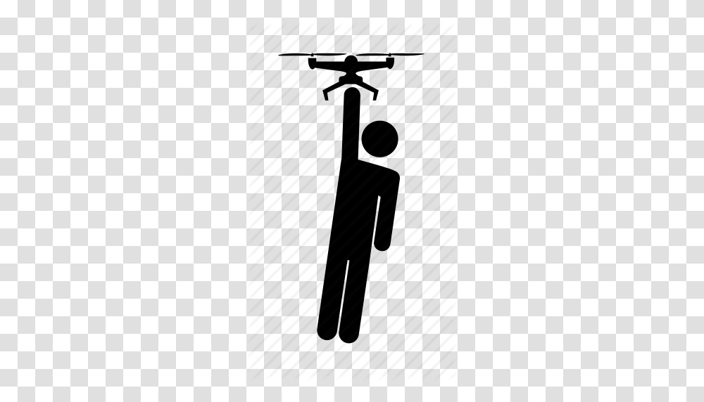 Carry Drone Fly Lift Person Quadcopter Transport Icon, Silhouette, Sleeve Transparent Png