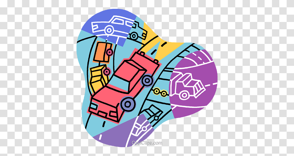Cars And Trucks On A Highway Royalty Free Vector Clip Art, Label, Dynamite Transparent Png