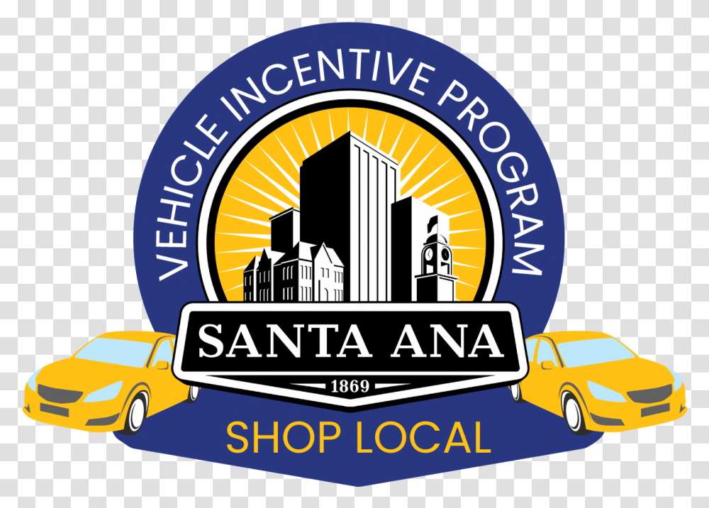 Cars Buildings Sun Rays Santa Ana Logo Vip Downtown Orange County Santa Ana, Vehicle, Transportation, Automobile Transparent Png