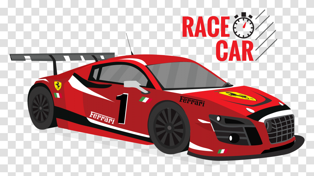 Cars Cartoon Ferrari Race Car Red, Vehicle, Transportation, Sports Car, Wheel Transparent Png