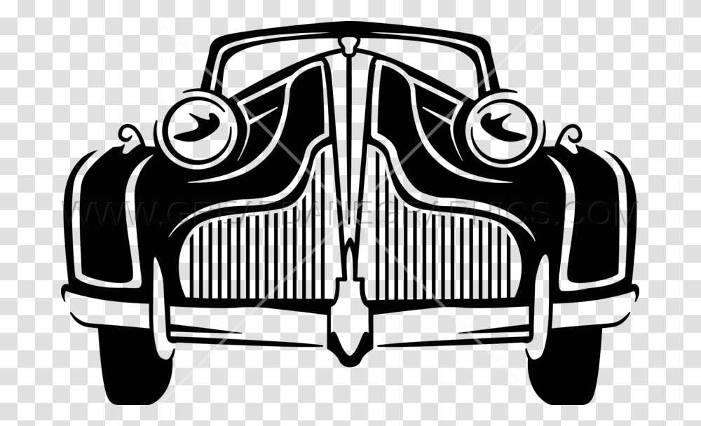 Cars Clipart Black And White Classic Car Clipart, Furniture, Gate, Plant Transparent Png
