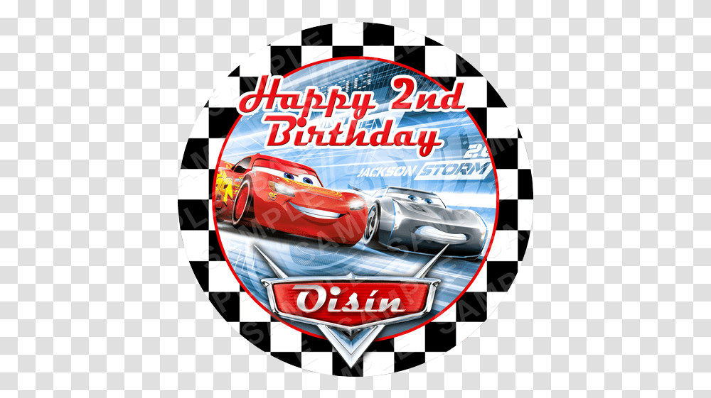 Cars Movie Archives Edible Cake Toppers Ireland Cars Toppers 2nd Birthday Cars, Label, Text, Advertisement, Poster Transparent Png