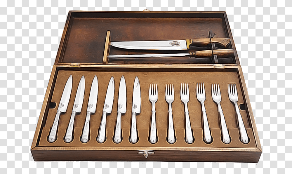 Carson Rodizio 26 Piece Stainless Premium Gaucho Flatware Drawer, Fork, Cutlery, Knife, Blade Transparent Png