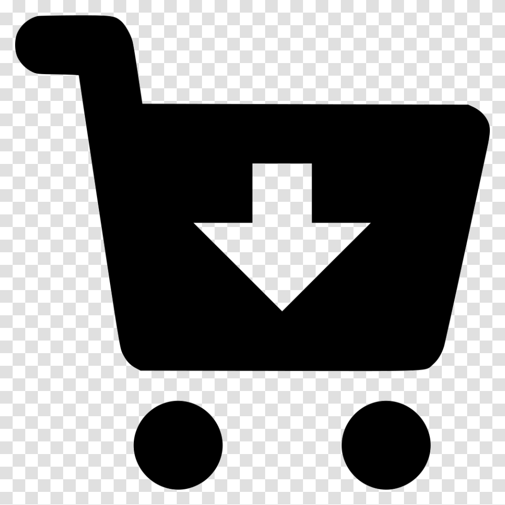 Cart Arrow Down Cart With Arrow Icon, First Aid, Stencil, Logo Transparent Png