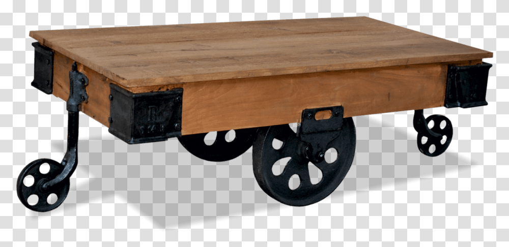 Cart Coffee Table Coffee Table, Wood, Wheel, Machine, Furniture Transparent Png