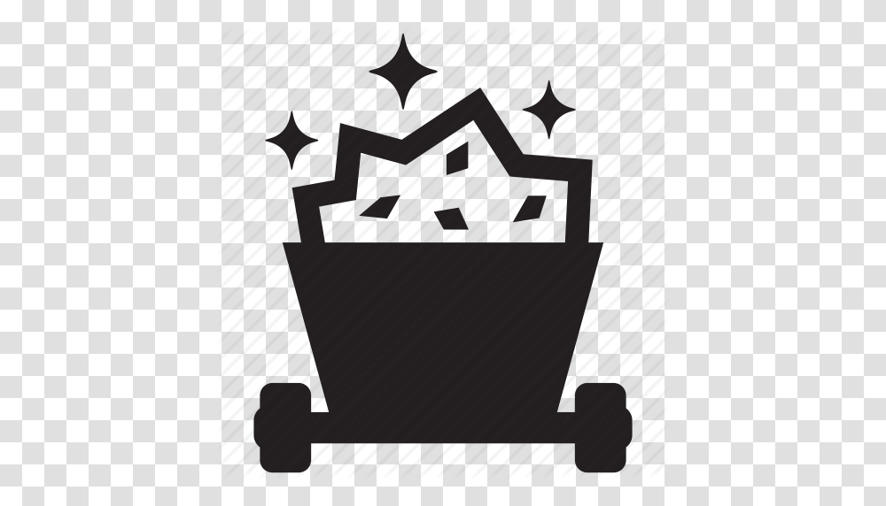 Cart Construction Mine Mining Sparkle Trolley Wagon Icon, Bucket, Mailbox, Letterbox, Pot Transparent Png