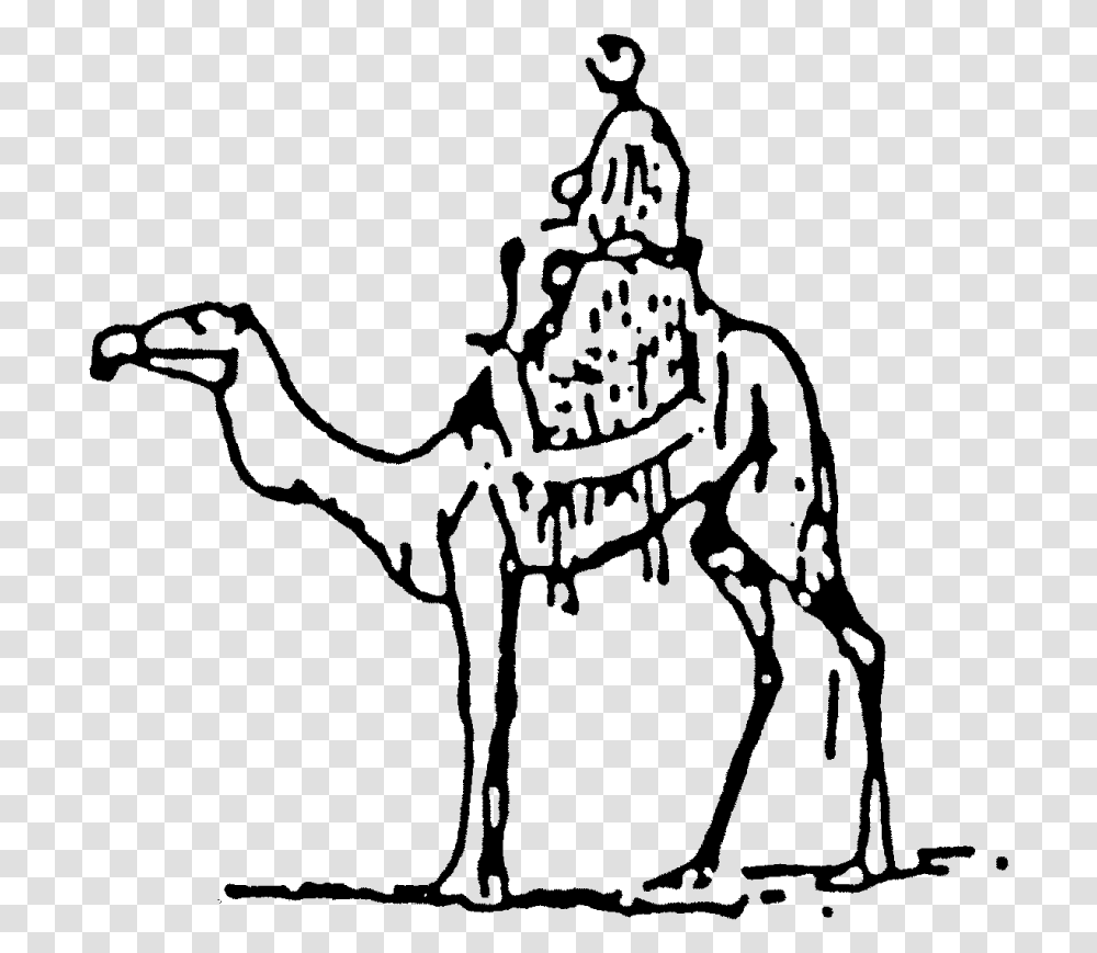 Cart Drawing Camel Camel With Rider Line Art, Gray, World Of Warcraft Transparent Png