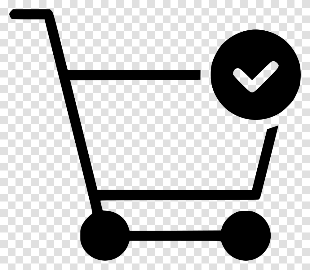 Cart Trolley Buy Done Checkmark Icon Free Download, Shopping Cart, Shovel, Tool, Lawn Mower Transparent Png
