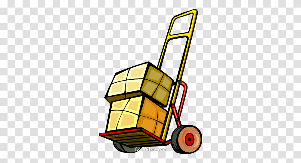 Cart With Boxes Royalty Free Vector Clip Art Illustration, Lawn Mower, Tool, Rubix Cube, Luggage Transparent Png