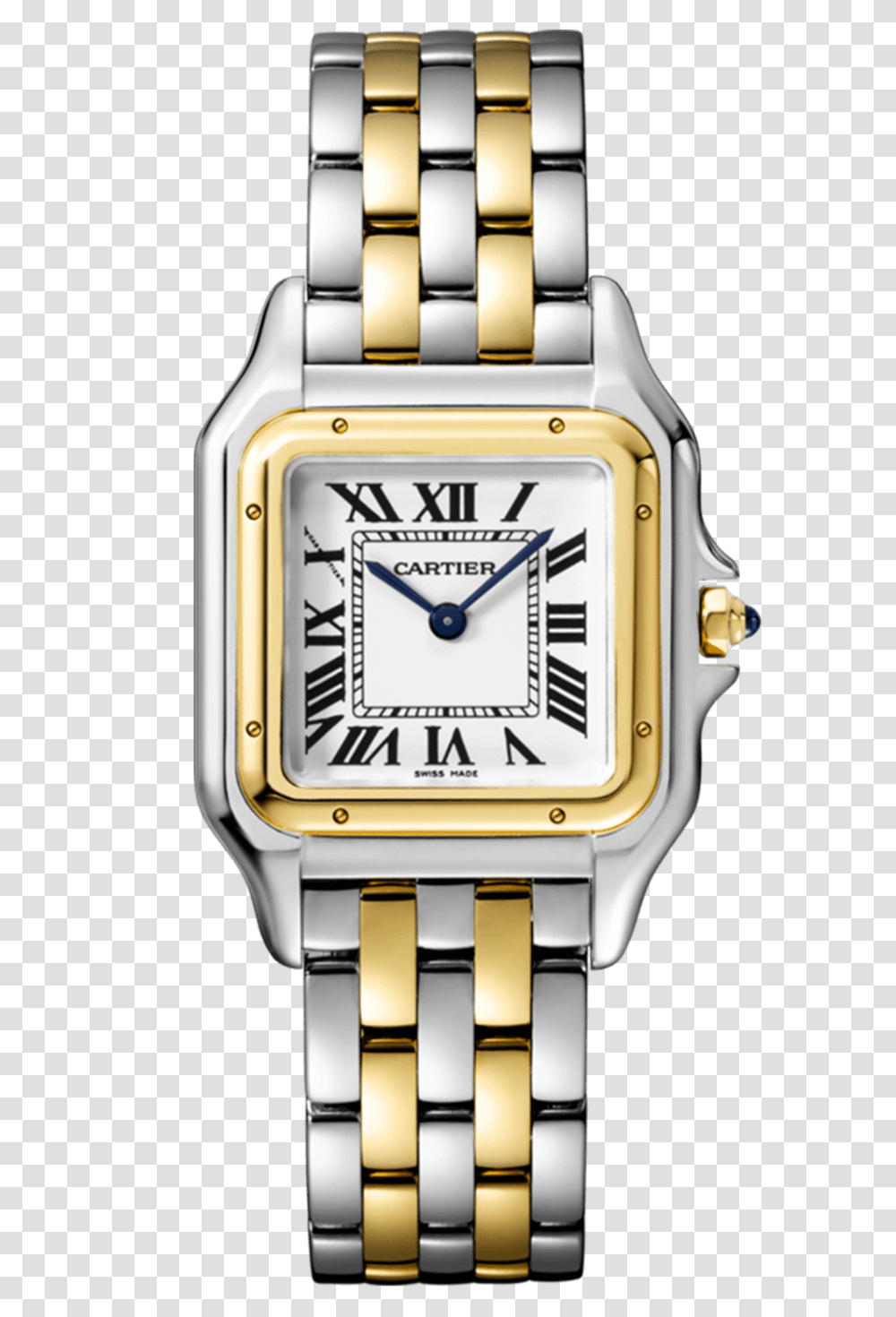 Cartier Panthere De Cartier Medium Yellow Gold And Steel, Wristwatch, Digital Watch Transparent Png