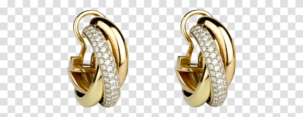 Cartier Trinity Diamond Earrings, Gold, Jewelry, Accessories, Accessory Transparent Png