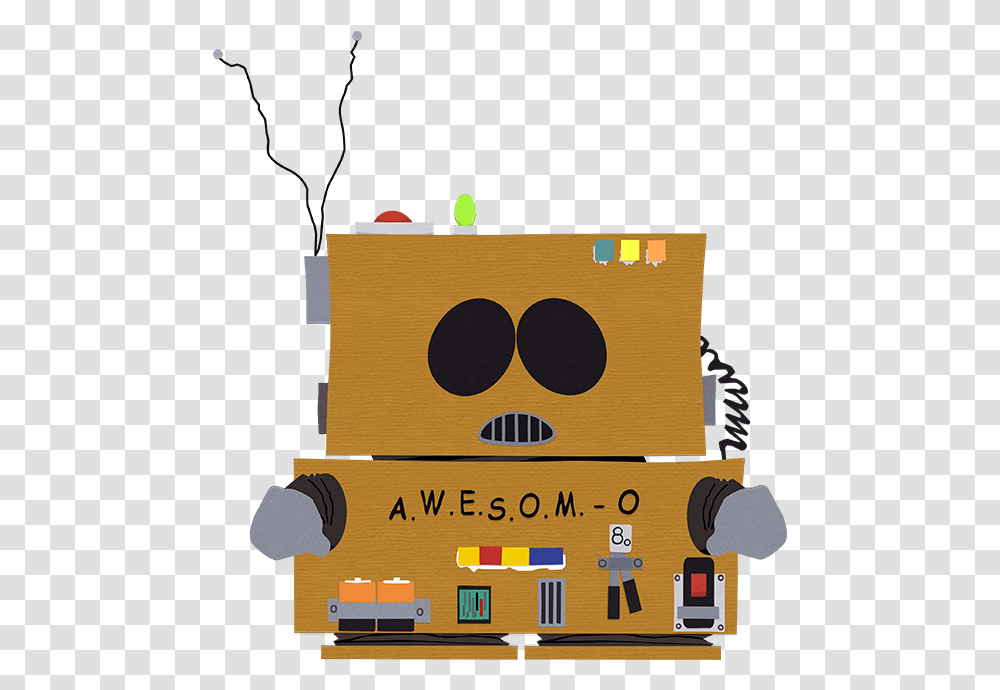 Cartman Awesom, Cardboard, Robot, Sign Transparent Png