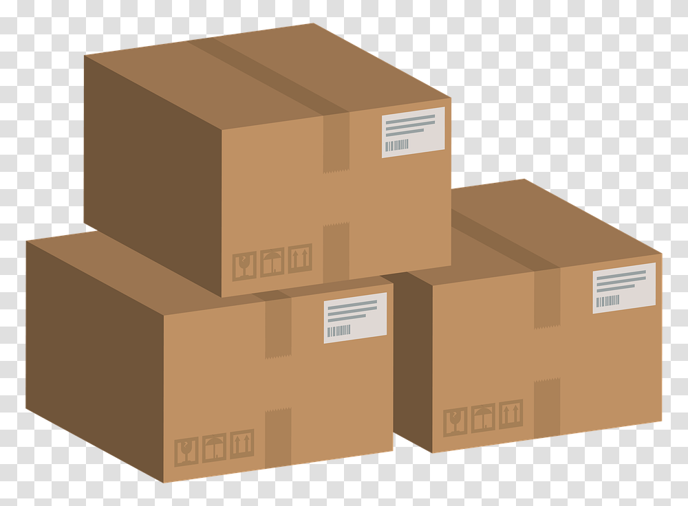 Carton Boxes Set Brown Courier Box Cardboard Carton Boxes, Package Delivery Transparent Png
