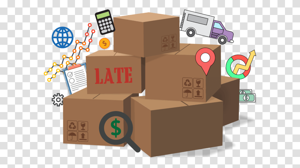 Carton, Package Delivery, Box, Cardboard, Wheel Transparent Png