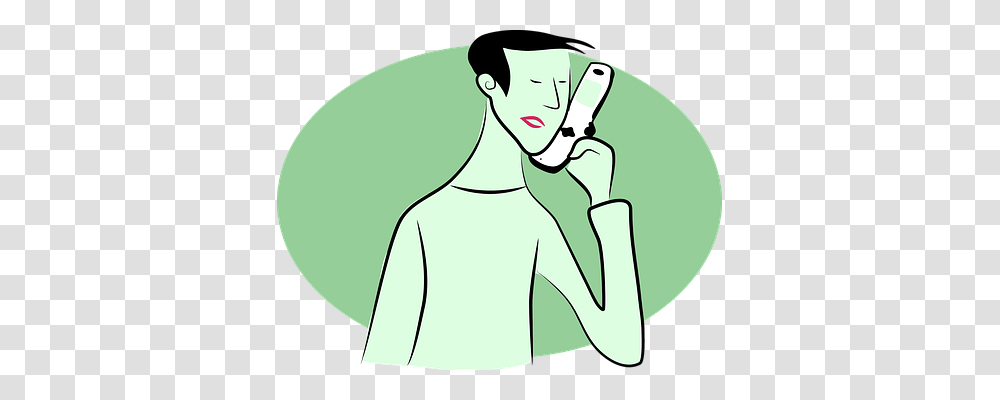 Cartoon Person, Face, Texting, Mobile Phone Transparent Png