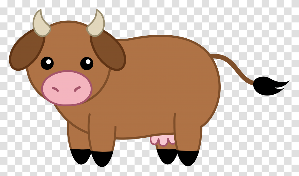 Cartoon Animal Brown Cow Clip Art, Mammal, Pig, Hog Transparent Png