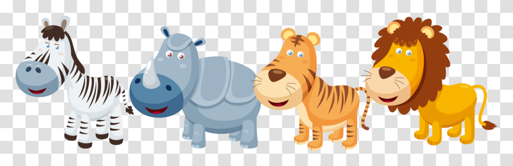 Cartoon Animals Download Illustration, Mammal, Cow, Cattle, Zebra Transparent Png