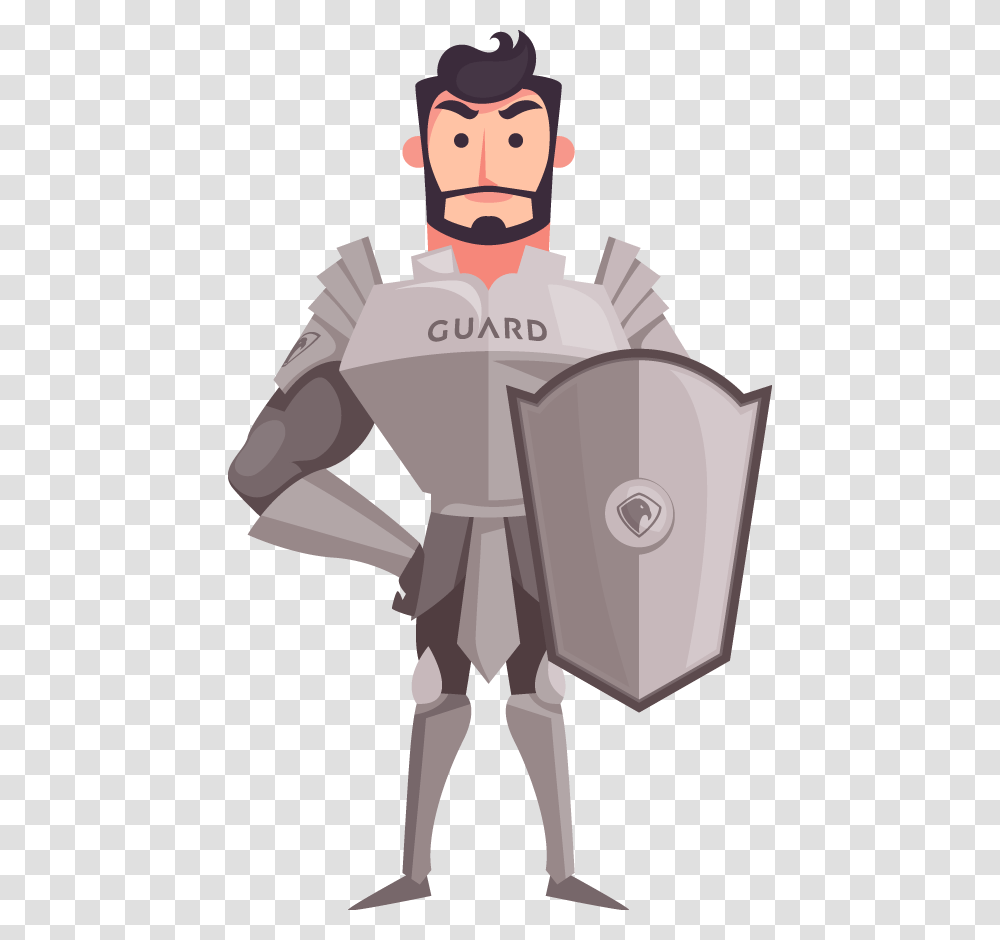 Cartoon, Armor, Shield, Knight Transparent Png