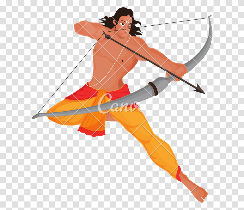 Cartoon Arrow Lord Ram Vector, Bow, Person, Human, Back Transparent Png