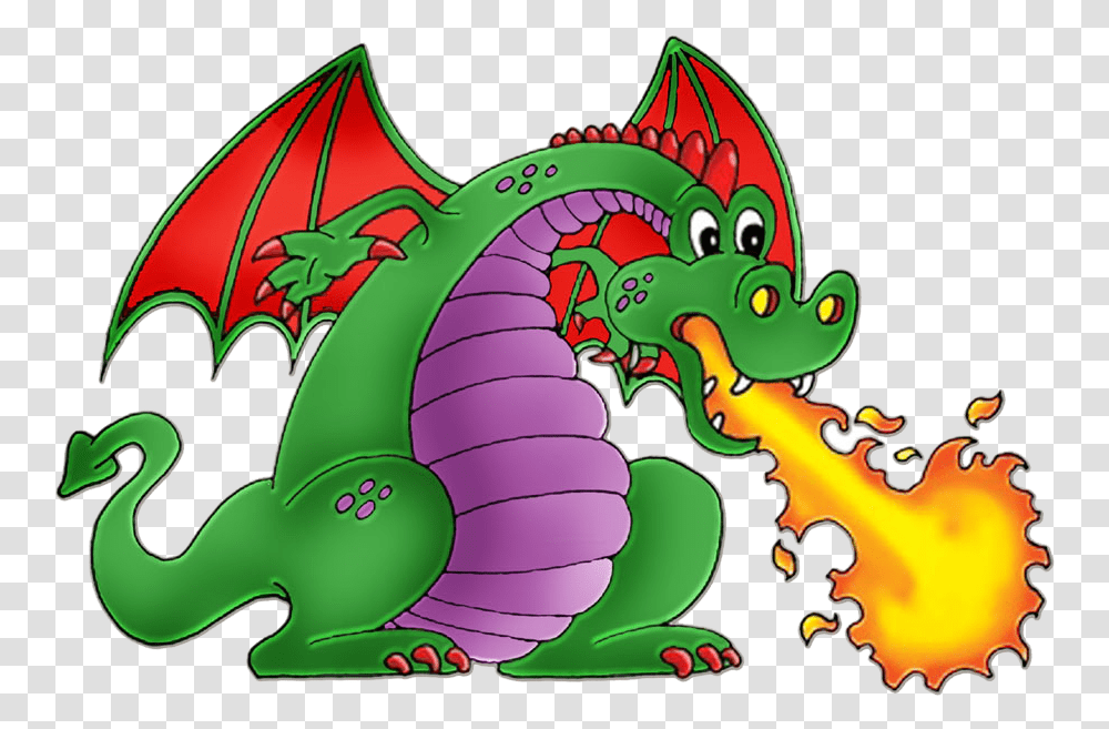 Cartoon Art Dinosaur Spitfire Fire Breathing Dragon Clipart Transparent Png