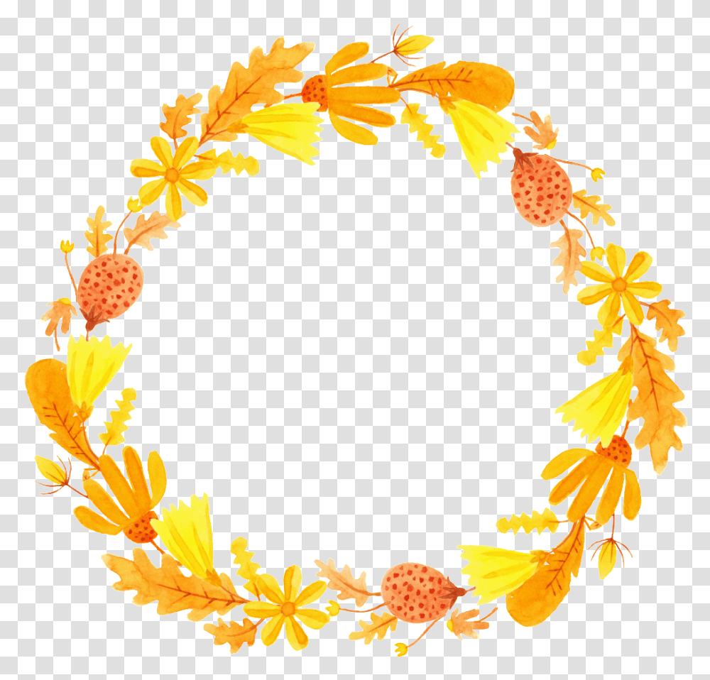 Cartoon Autumn Wreath Free Buckle Free, Floral Design, Pattern, Flower Transparent Png