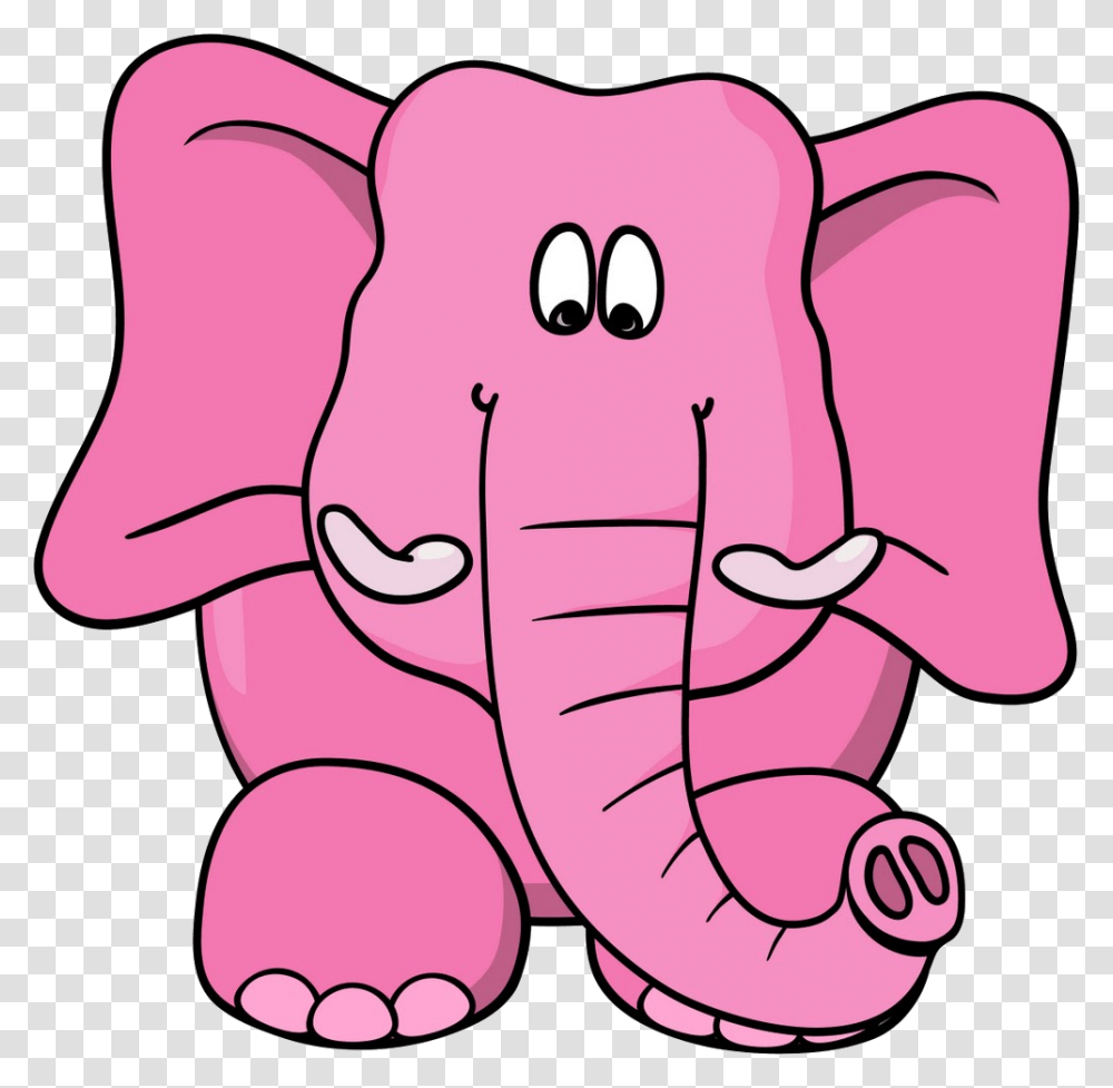Cartoon Baby Elephant Clip Art Clipart Pink Elephant Clipart, Plant, Food, Leaf, Mouth Transparent Png
