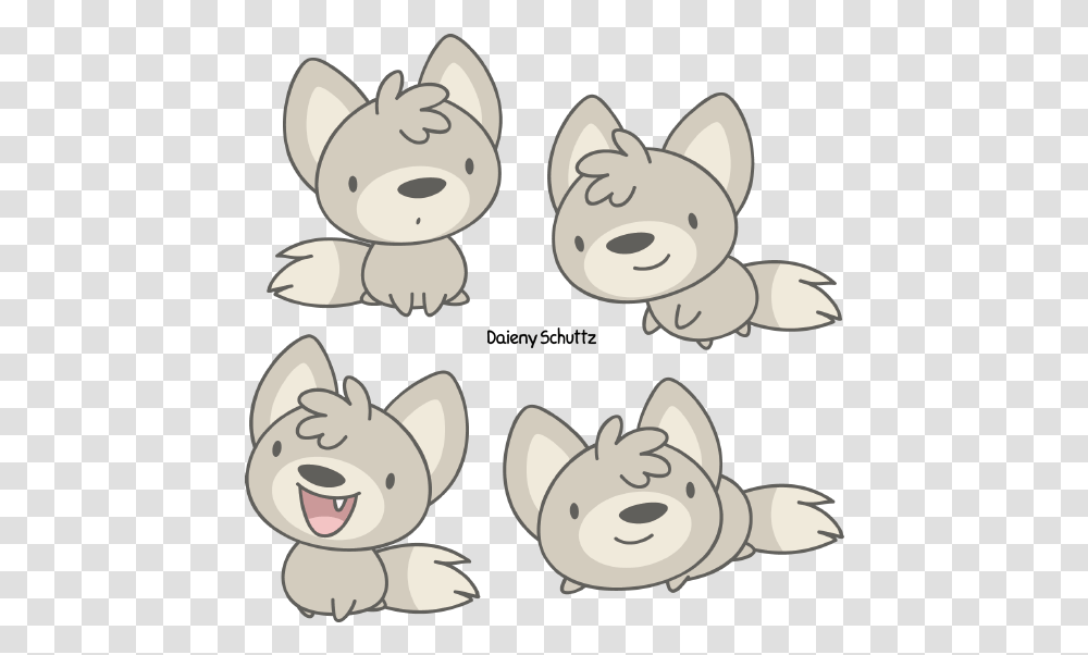 Cartoon Baby Wolf, Drawing, Toy, Doodle Transparent Png
