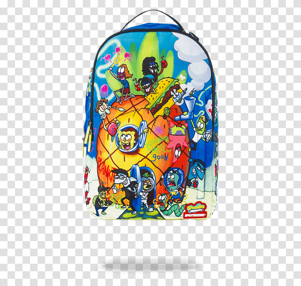 Cartoon Backpack Sprayground Spongebob Pineapple Party Backpack, Sea, Outdoors, Water, Nature Transparent Png