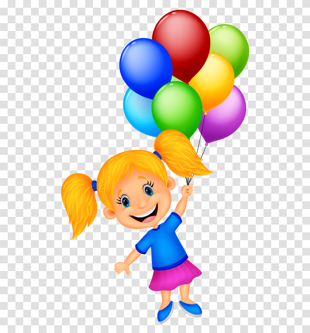 Cartoon Balloon Girl Holding Balloons Clipart, Person, Human, Rattle Transparent Png