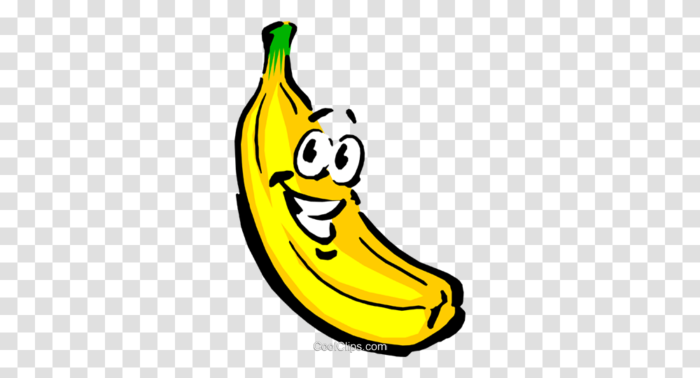 Cartoon Banana Royalty Free Vector Clip Art Illustration, Plant, Fruit, Food, Peel Transparent Png