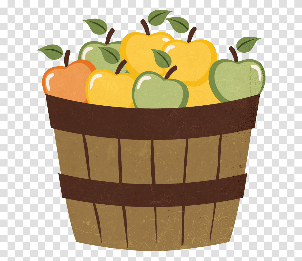 Cartoon Basket Apples, Box, Plant, Food, Birthday Cake Transparent Png