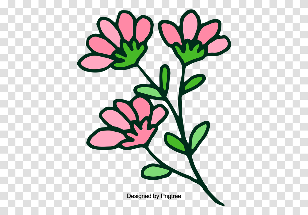 Cartoon Beautiful Hand Painted Water Color Flowers Cartoon, Plant, Petal, Geranium, Dynamite Transparent Png
