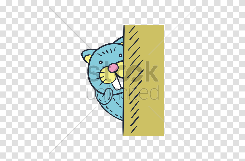 Cartoon Beaver Hiding Behind Wall Vector Image, Weapon, Outer Space, Astronomy Transparent Png