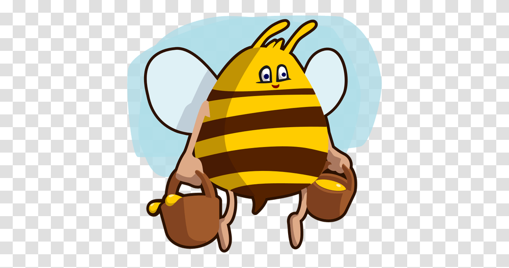 Cartoon Bee Carrying Honey, Honey Bee, Insect, Invertebrate, Animal Transparent Png