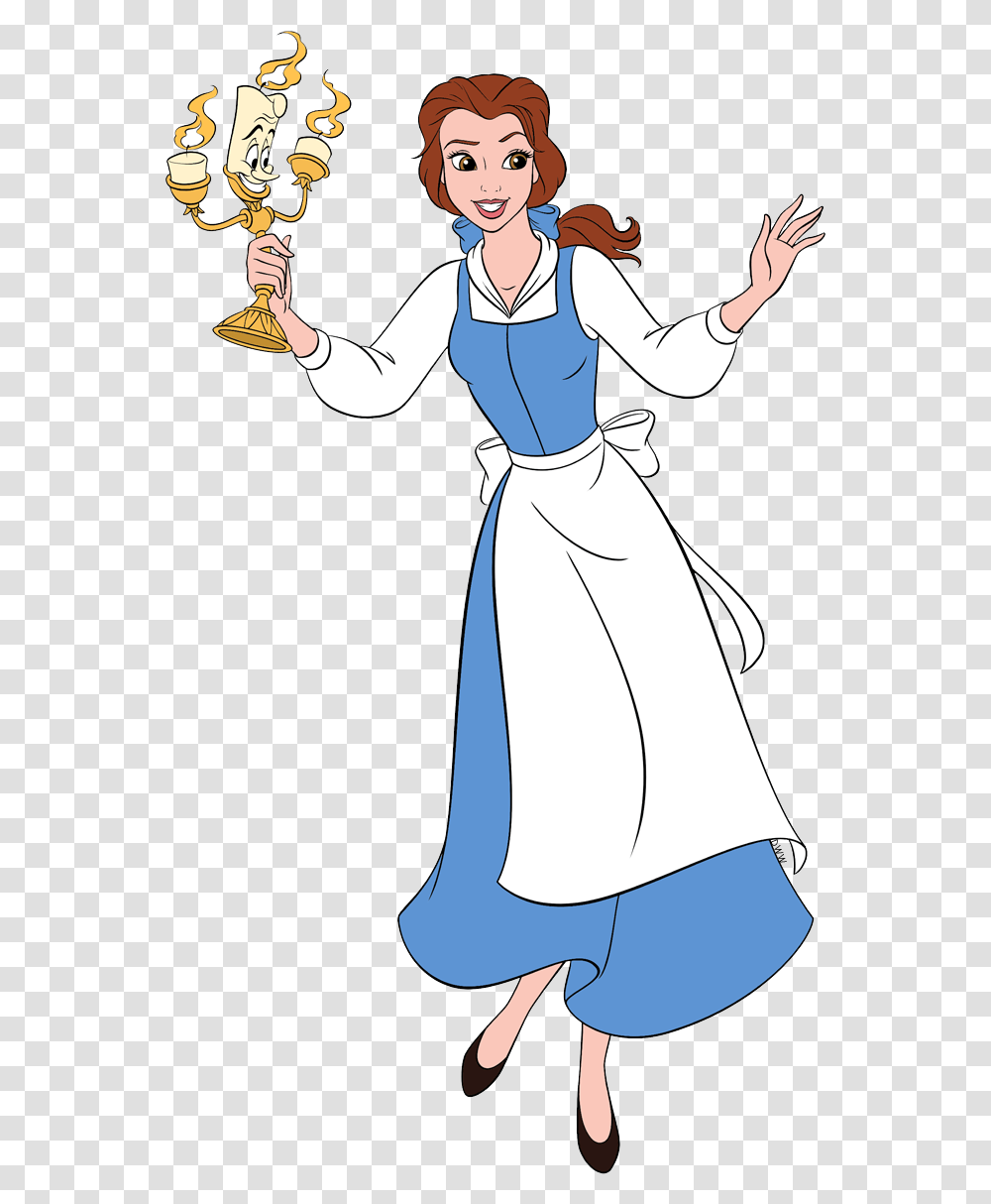 Cartoon Belle In Blue Dress, Person, Performer, Magician, Book Transparent Png