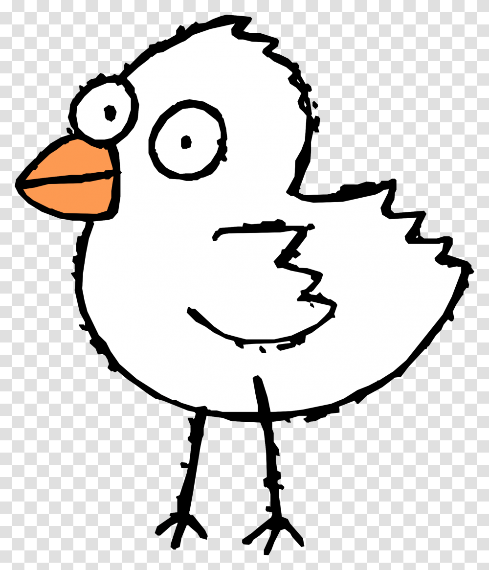 Cartoon Bird Black White Line Art Scalable Vector Graphics, Animal, Bow, Poultry, Fowl Transparent Png