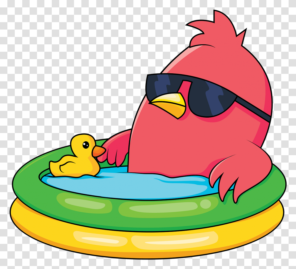 Cartoon Bird Swimming Swimming Cartoon Small Pool, Sunglasses, Accessories, Accessory, Animal Transparent Png
