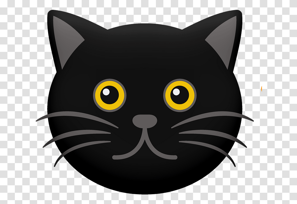 Cartoon Black Cat Face Clipart, Pet, Mammal, Animal, Head Transparent Png