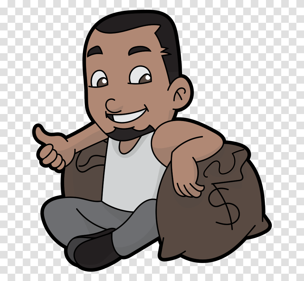 Cartoon Black Guy, Face, Baby, Eating, Food Transparent Png