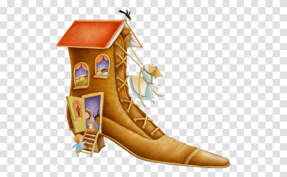 Cartoon Boot House, Apparel, Footwear, Person Transparent Png