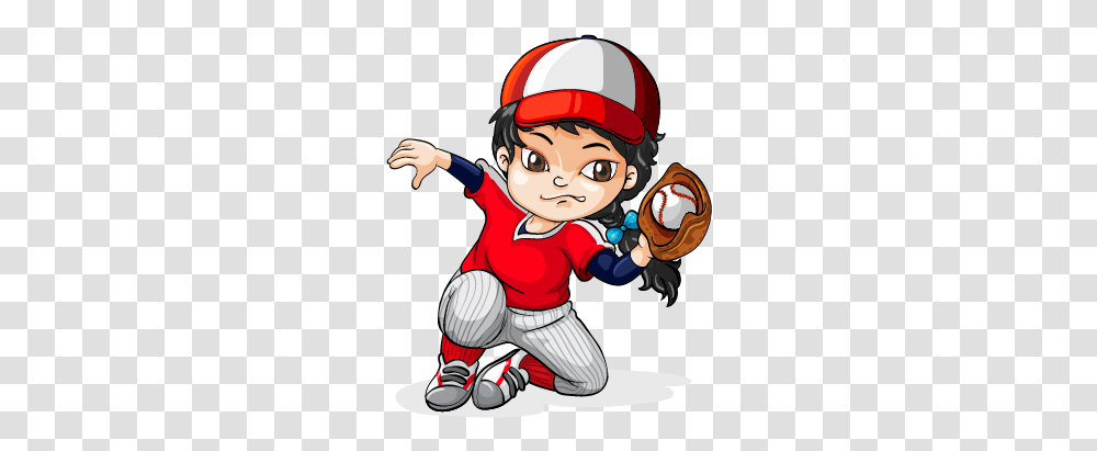 Cartoon Boy Baseball Clipart Clip Black And White Library Girl Baseball Player Clip Art, Person, Human, Sport, Sports Transparent Png