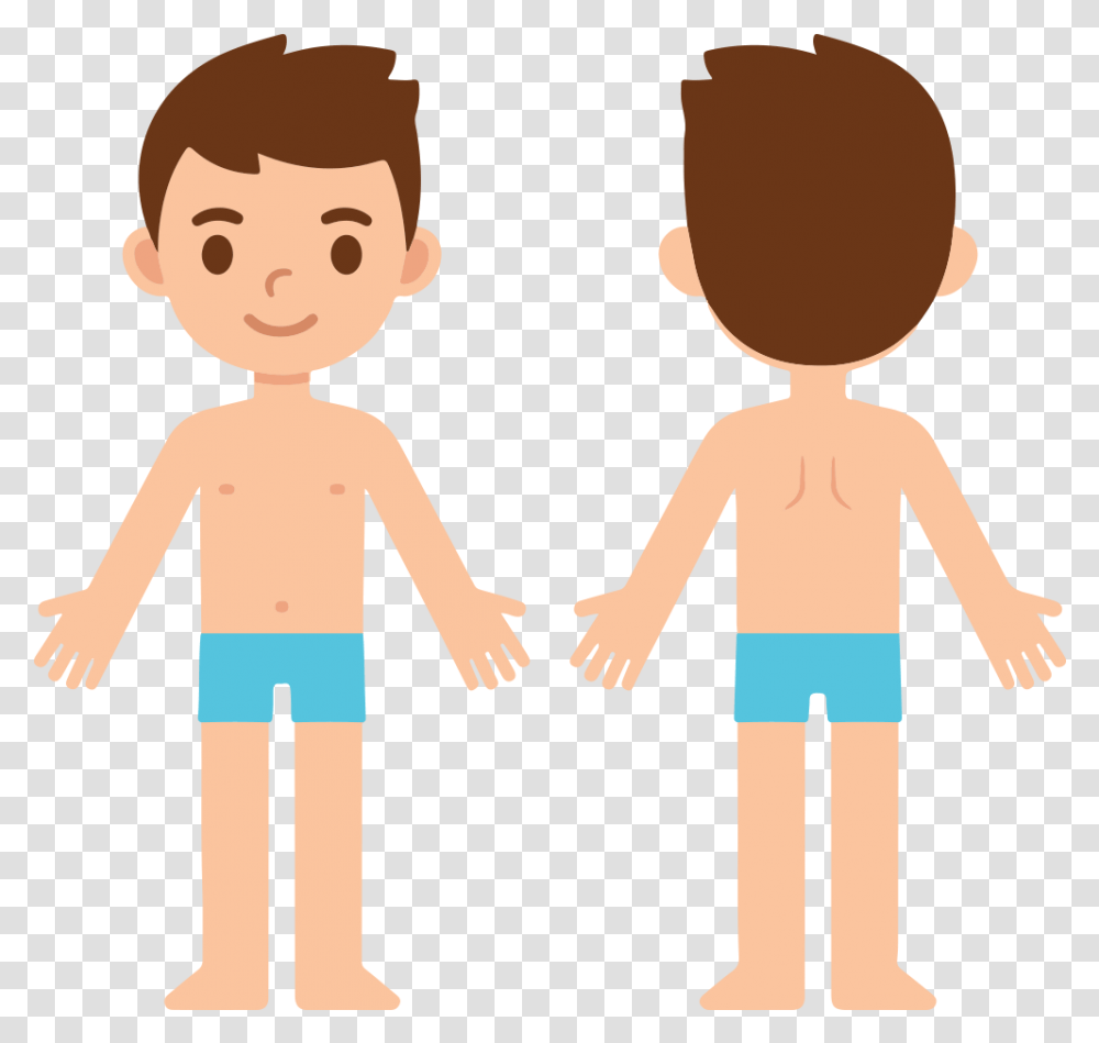 Cartoon Boy In Underwear, Person, Human, Hand, People Transparent Png
