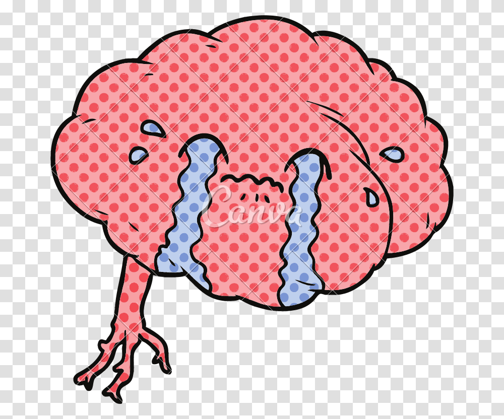 Cartoon Brain Character With Headache Crying Vector, Animal, Mountain, Outdoors, Nature Transparent Png