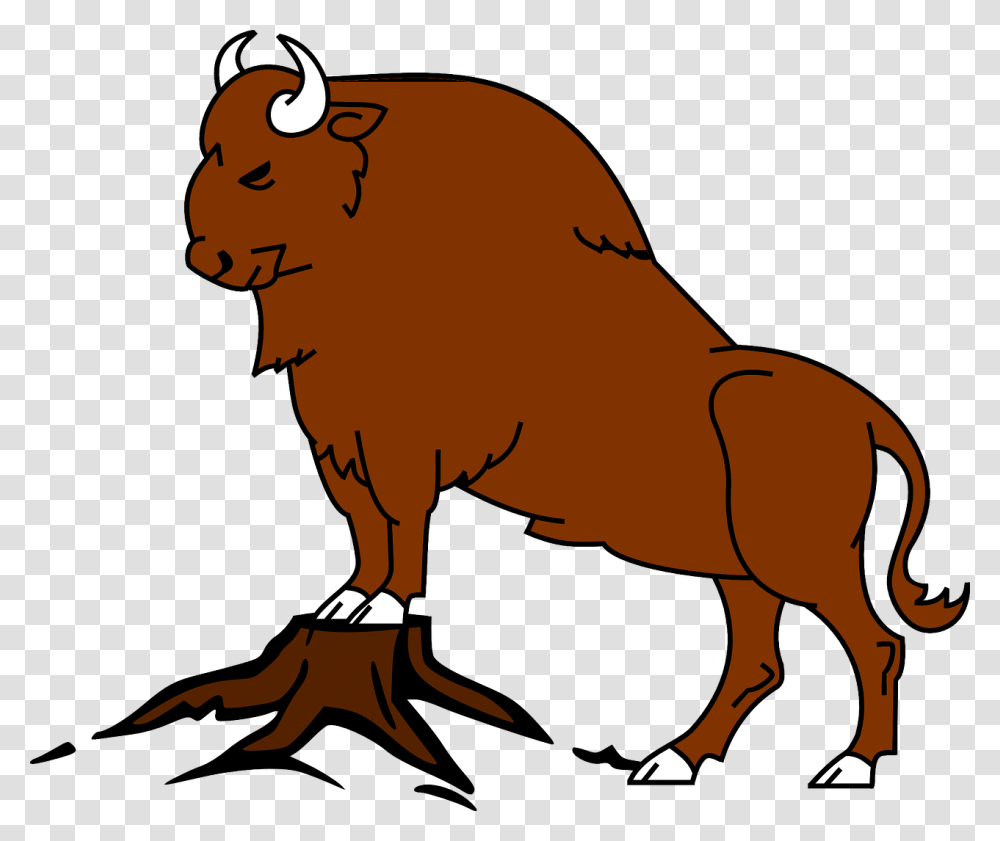 Cartoon Buffalo, Wildlife, Animal, Mammal, Bison Transparent Png