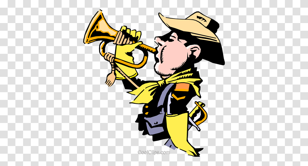 Cartoon Bugle Player Royalty Free Vector Clip Art Illustration, Hat, Apparel, Musical Instrument Transparent Png