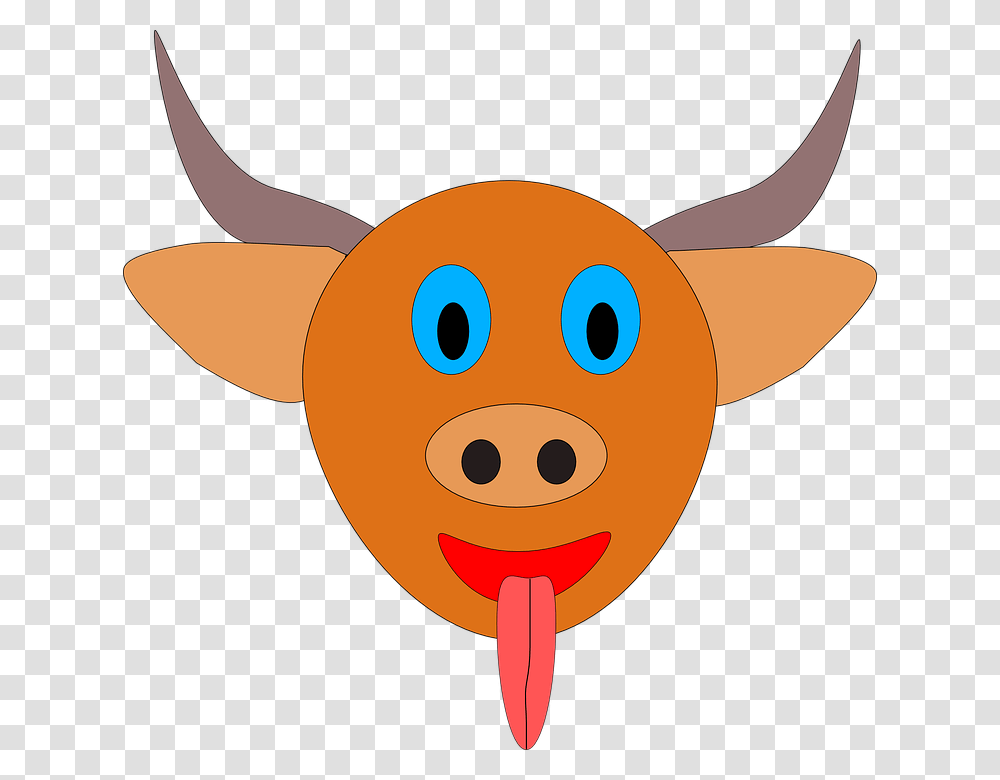 Cartoon Bull Face, Animal, Mammal, Cattle, Cow Transparent Png