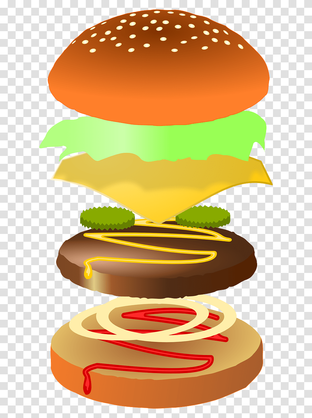 Cartoon Burger Build A Burger Clipart, Food Transparent Png