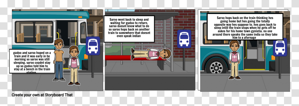 Cartoon, Bus, Vehicle, Transportation, Person Transparent Png
