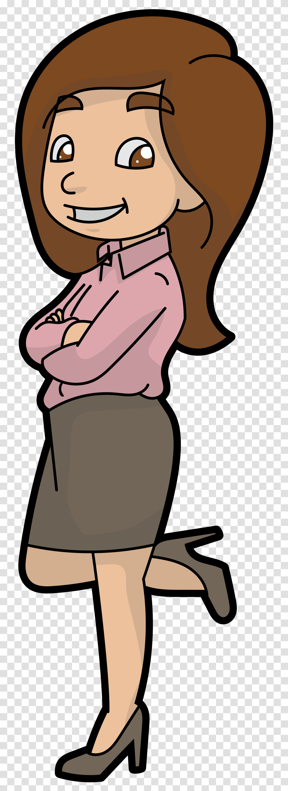 Cartoon Business Woman, Person, Female, Neck Transparent Png